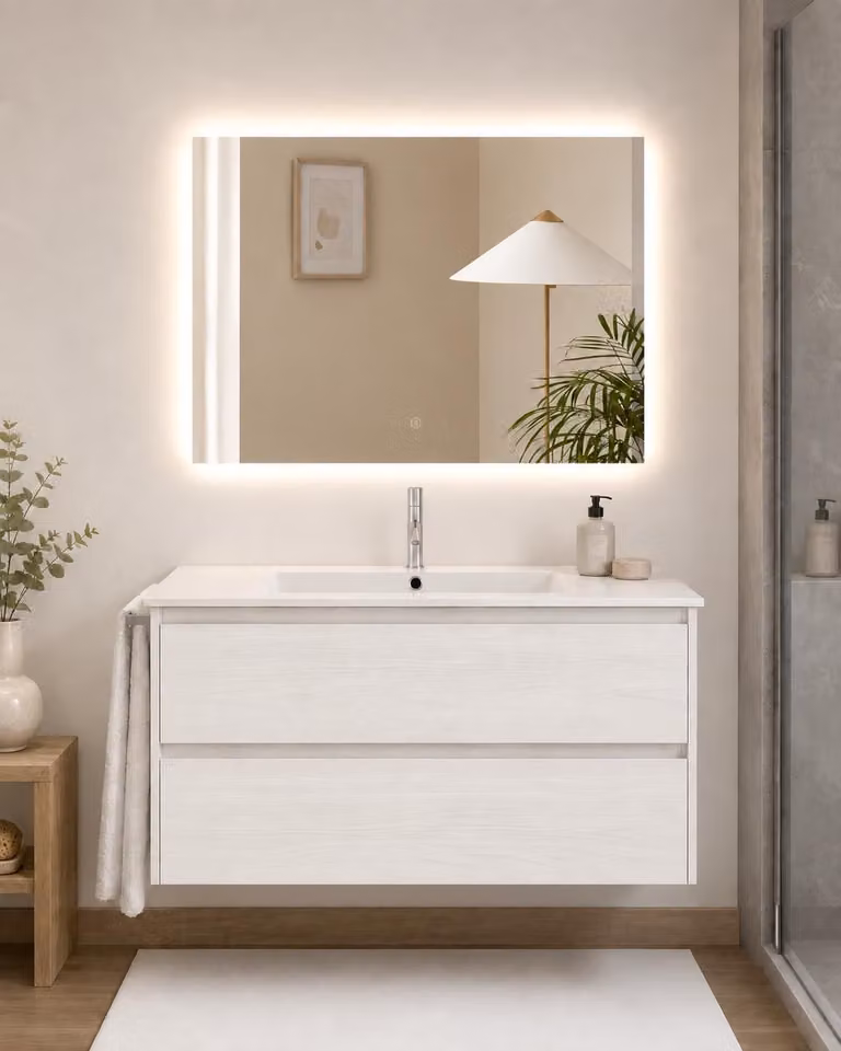 Mueble de baño con lavabo ORIGEN BATH IBIZA color blanco nórdico An/P/Al: 80 x 40 x 50 cm