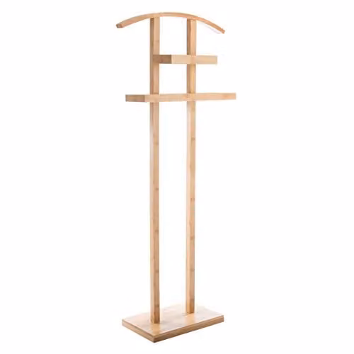 Galán de bambú 5 Five Simply Smart en color beige y marrón, diseño minimalista, Altura: 113 cm