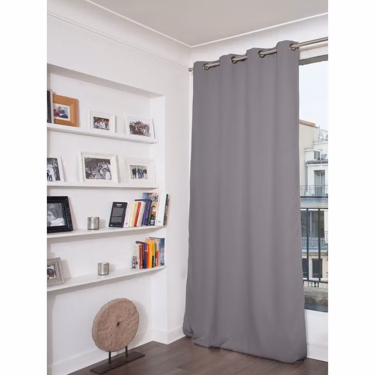 Cortina Opaca Moondream LumenControl con Ollaos, Gris, An: 140 cm, Al: 180 cm
