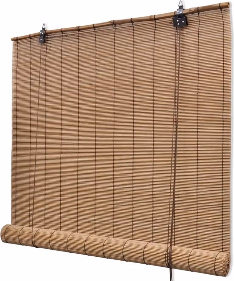 Persiana enrollable de bambú Syfax color marrón An/Al: 100 x 160 cm