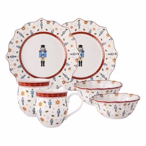 Set de desayuno Toy's Delight de Villeroy & Boch para 2 personas, vajilla de porcelana de 6 piezas en multicolor y beige