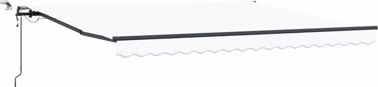Toldo retráctil Syfax de poliéster con brazo plegable y mando a distancia, color blanco, An: 400 cm, Al: 350 cm