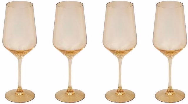 Lote de 4 copas de vino de cristal color ámbar de Atmosphera con capacidad de 420 ml