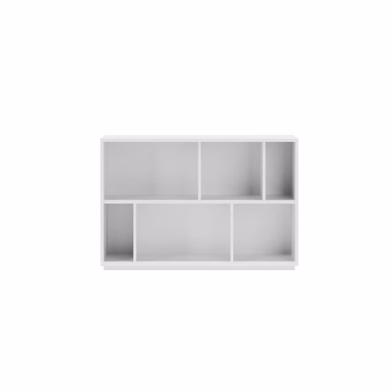 Estantería librería Herdasa de diseño moderno en melamina blanca mate con 2 niveles de altura, An/P/Al: 80 x 32 x 119 cm