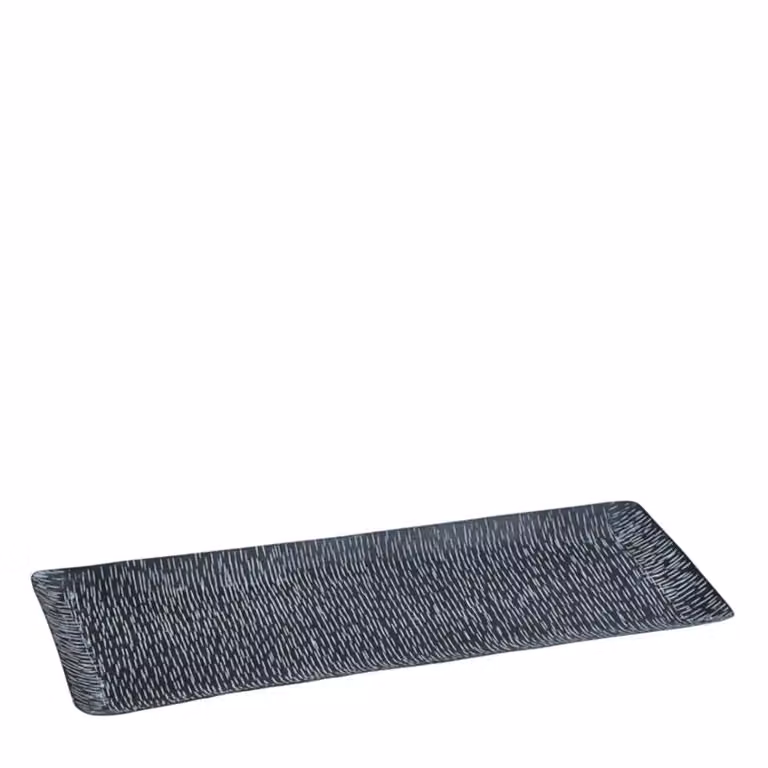 Bandeja decorativa portavelas Sia Deco de hierro negro con forma rectangular para mesa