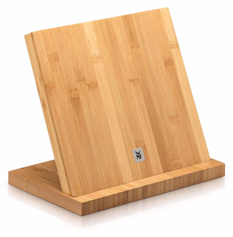 Soporte magnético de madera WMF para guardar cuchillos en color marrón y beige, bloque de 27 x 26 x 2,4 cm