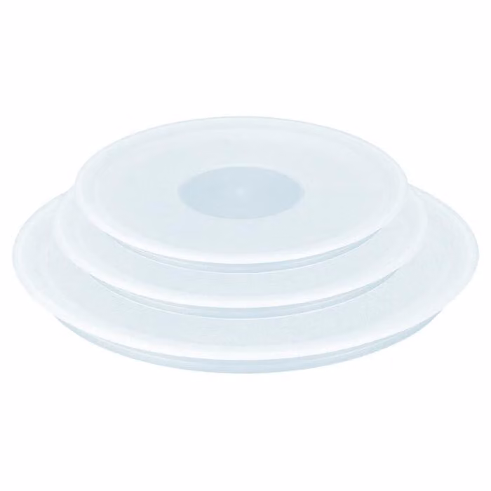 Set de 3 tapas de plástico transparentes Tefal Ingenio con cierre hermético, aptas para lavavajillas y nevera, diámetros: 16 cm, 18 cm y 20 cm