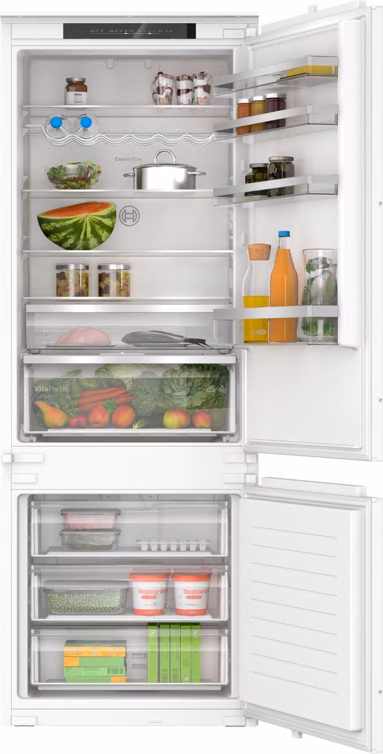 Frigorífico combi integrable Bosch KBN96VSE0 con tecnología No Frost y Zero Degree Zone en color blanco, An/P/Al: 69.1 x 54.8 x 193.5 cm