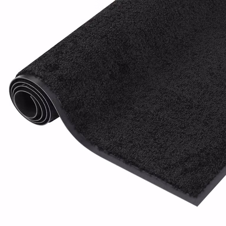 Felpudo de rayas negro vidaXL antideslizante An/P: 60 x 80 cm