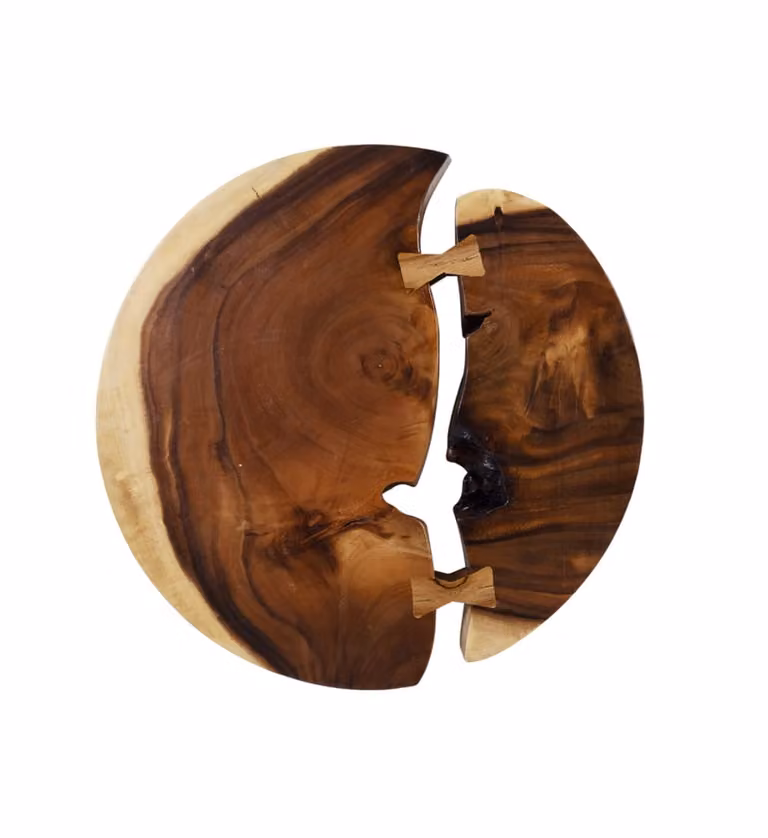 Figura decorativa de pared abstracta MOYCOR de madera marrón con estilo rústico y orgánico