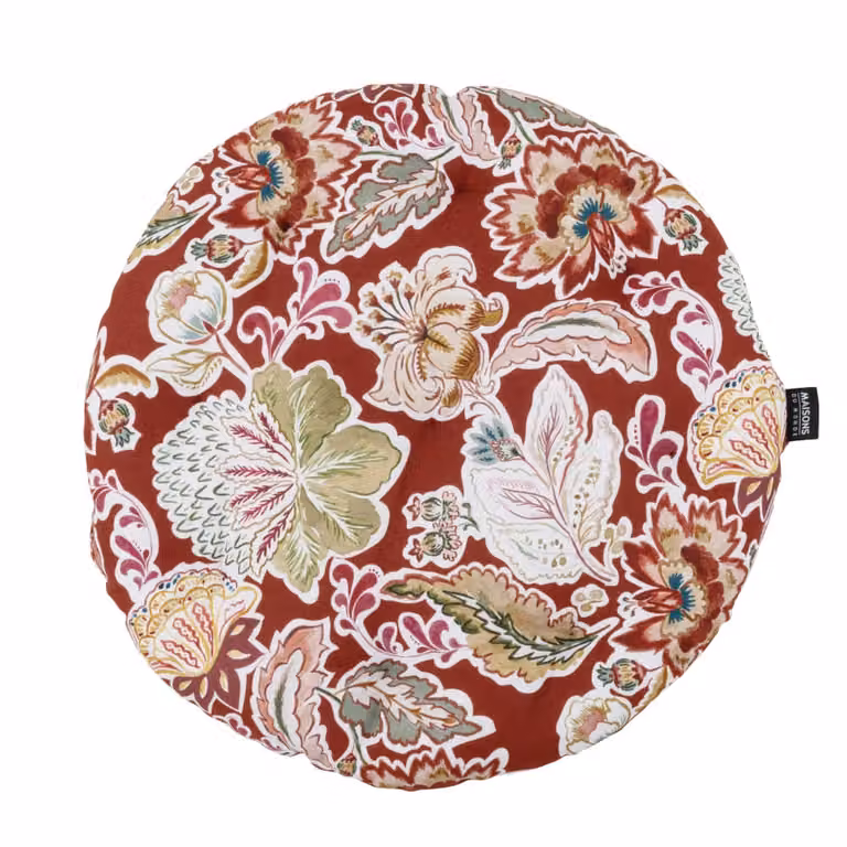Cojín redondo reversible de algodón orgánico estilo boho de Maisons du Monde, multicolor, Diámetro: 40 cm