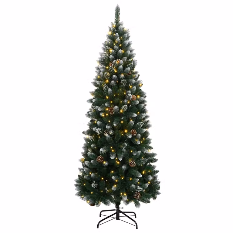 Árbol de Navidad artificial vidaXL verde con 150 LEDs de luz blanca cálida y altura de 150 cm