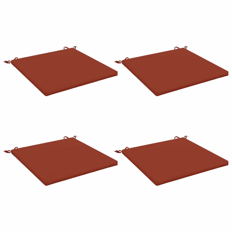 Set de 4 cojines de asiento SOEST vidaXL de poliéster rojo con funda extraíble y resistencia UV