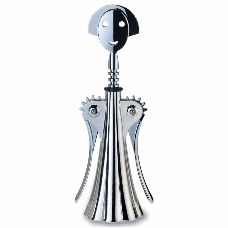Sacacorchos Anna G. de Alessi en color plata y metal