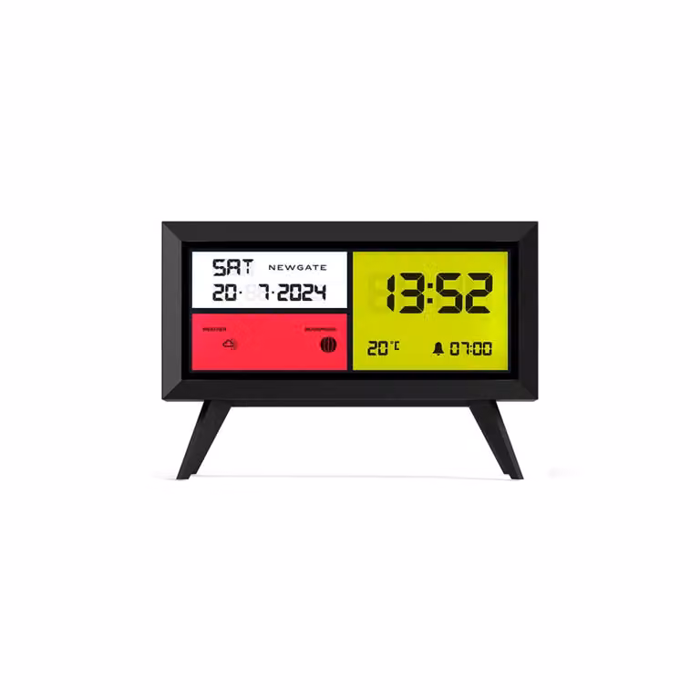 Reloj digital de sobremesa Newgate Spectronoma LCD negro con termómetro y función snooze
