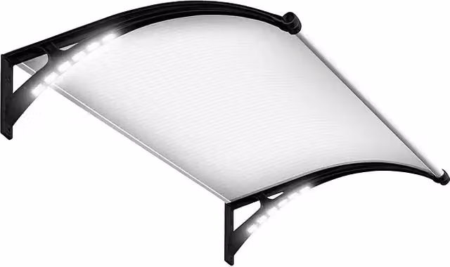 Marquesina para puerta Easy LED SmartSun con iluminación LED en color antracita, An/P/Al: 120 x 97 x 31,6 cm