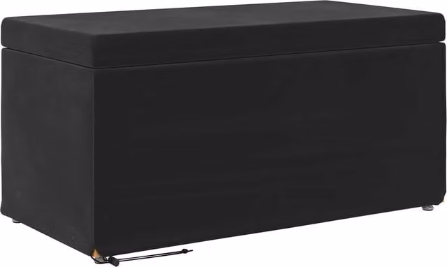 Taburete moderno SYFAX en terciopelo negro y madera, An/P/Al: 41 x 40 x 81 cm
