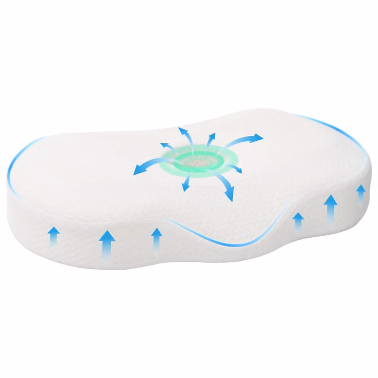 Almohada cervical de espuma viscoelástica vidaXL blanca con funda transpirable y lavable, An/P/Al: 53 x 35 x 11 cm