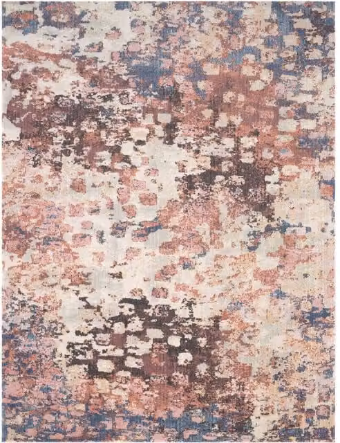 Alfombra Torino multicolor para interior y exterior con diseño abstracto y moderno, An: 80 cm, Al: 150 cm