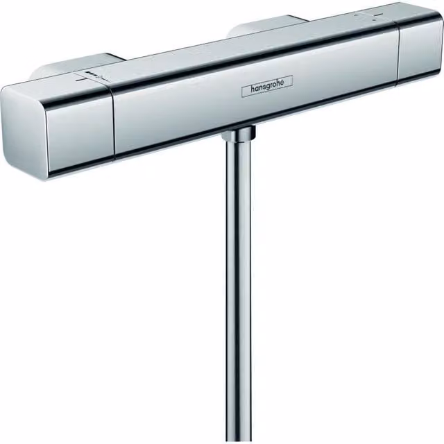 Mezclador termostático de ducha Hansgrohe Ecostat E de superficie con monomando, acabado cromado y funciones de ahorro de agua y seguridad