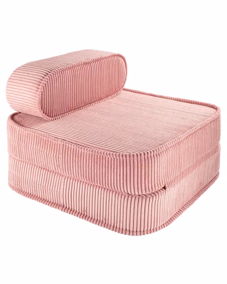 Sillón cama Wigiwama de pana rosa con relleno de espuma, An/P/Al: 65 x 25 x 60 cm
