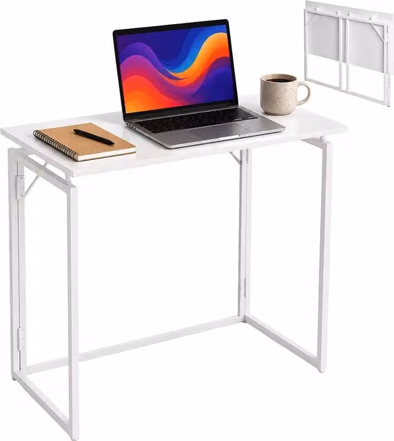 Escritorio plegable Relaxdays para teletrabajo en color blanco, An/P/Al: 80 x 40 x 74 cm