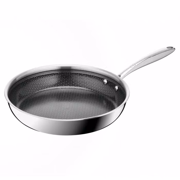 Sartén Tefal Master Ceramic de acero inoxidable y revestimiento cerámico color plata, Diámetro: 26 cm, compatible con inducción