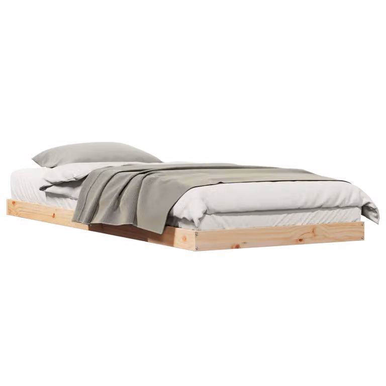 Estructura de cama de suelo vidaXL de madera de pino natural color beige An/P/Al: 90 x 220 cm