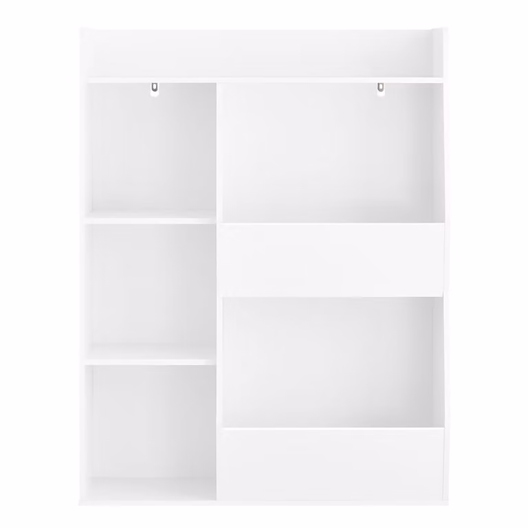 Biblioteca infantil SoBuy de 5 compartimentos para almacenamiento de juguetes, color blanco, An/P/Al: 80 x 34 x 104 cm