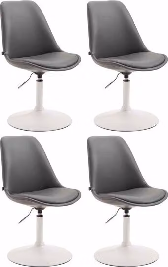 Set de 4 sillas lounge Maverick en polipiel gris An/P/Al: 57 x 48 x 76 cm