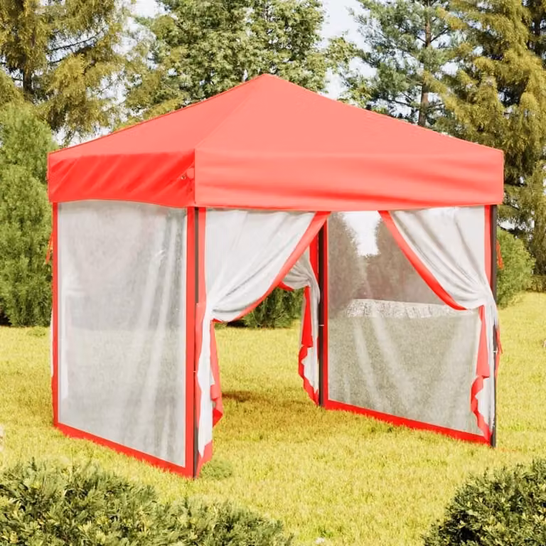 Carpa para fiestas plegable Syfax con paredes laterales roja An/P/Al: 200 x 199 x 254 cm