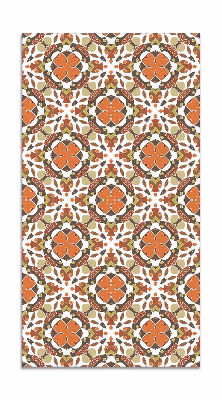 Alfombra vinílica de mosaico oriental naranja An/P: 160 x 230 cm