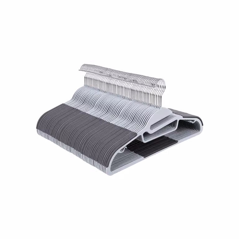 Pack de 50 perchas de plástico Songmics antideslizantes y ahorradoras de espacio en color gris