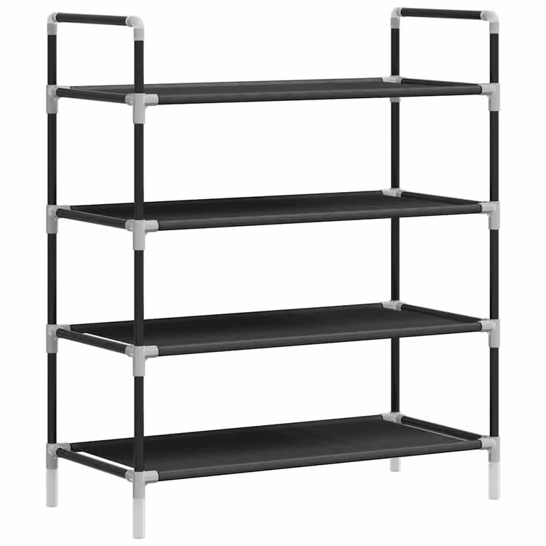 Zapatero de pared con 4 estantes de metal y plástico negro vidaxl