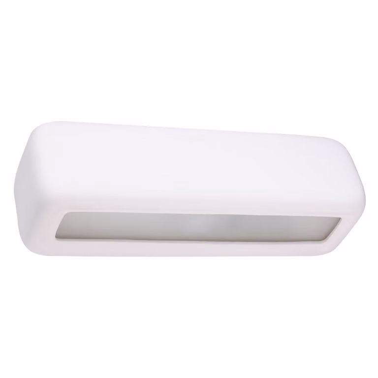 Lámpara de pared Sollux Lighting en color blanco de cerámica y cristal con iluminación up/down y Altura: 10 cm