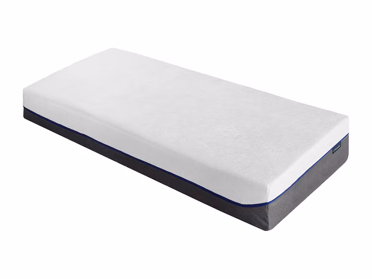 Cama eléctrica de relajación HESIODE III de YSMÉE con somier de láminas, colchón viscoelástico y mando inalámbrico, color negro, An/P/Al: 180 x 90 x 200 cm (2 unidades)
