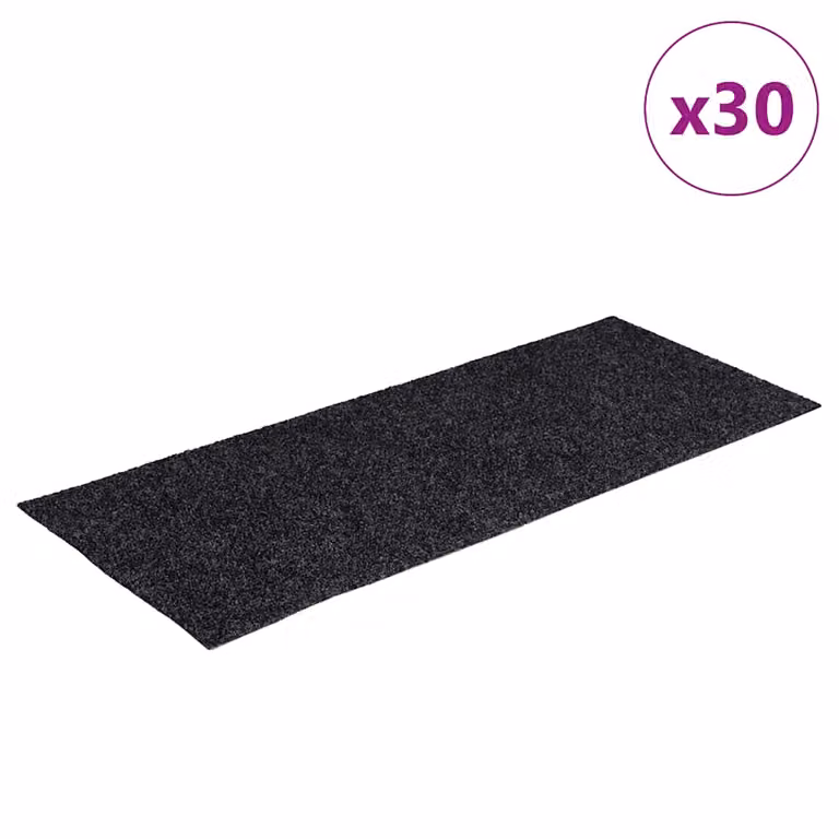 Set de 30 felpudos autoadhesivos para escalera vidaXL, color gris, 60 x 25 cm