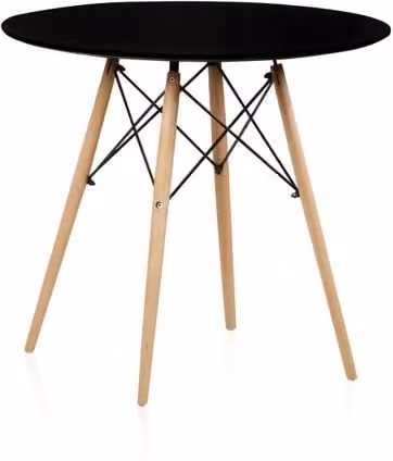 Mesa de comedor redonda Duehome en color negro con acabado mate, An/P/Al: 80 x 80 x 75 cm