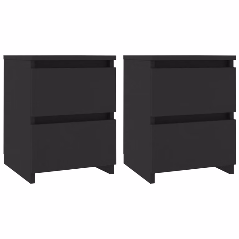 Juego de 2 mesitas de noche Maison Chic de madera en color negro An/P/Al: 30 x 30 x 40 cm