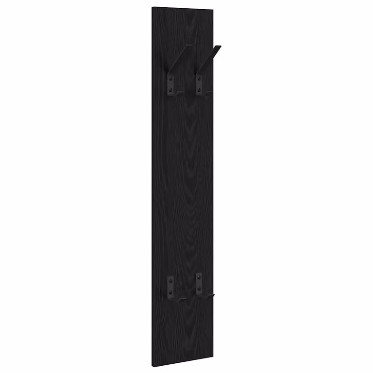 Perchero de pared moderno vidaXL en madera de roble negro mate