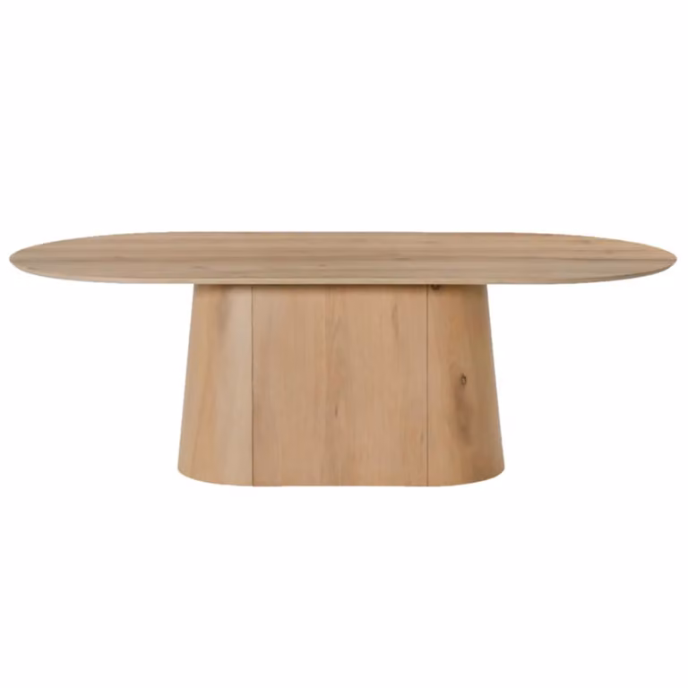Mesa de comedor ovalada MOLOO de madera en color roble y marrón para 10 personas