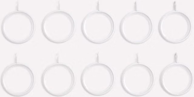 Pack de 10 anillas metálicas para cortina El Corte Inglés en color blanco