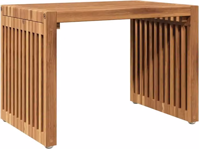 Mesa auxiliar de jardín SYFAX de madera de teca marrón An/P/Al: 50 x 32,5 x 35 cm