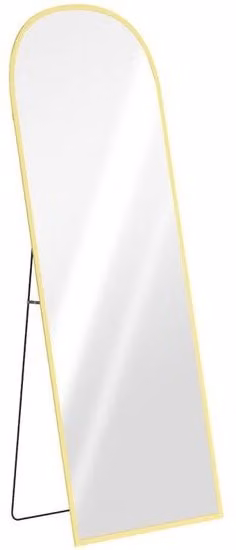 Espejo de cuerpo entero Homcom con marco de aleación de aluminio y diseño arqueado, color dorado, para usar de pie o colgado, An/P/Al: 60 x 1 x 165 cm