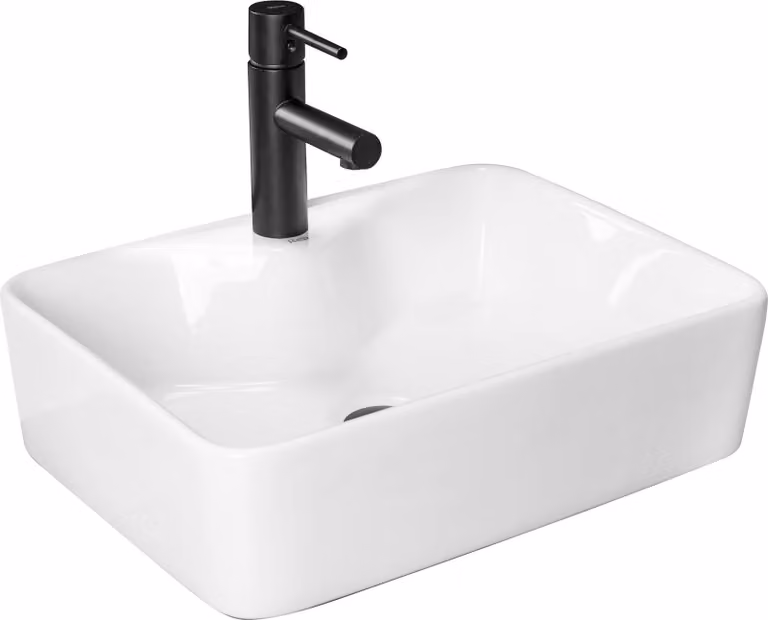 Lavabo de encimera Rea Kelly rectangular de cerámica blanca An/P/Al: 49 x 11 x 13,5 cm