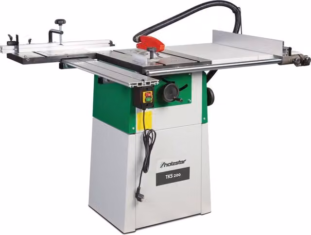 Sierra de mesa Holzstar TKS 200 con disco de 200 mm y mesa de 530 x 400 mm, 230V