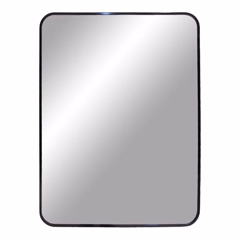 Espejo rectangular minimalista House Nordic de metal y vidrio en color negro, An/Al: 70 x 50 cm