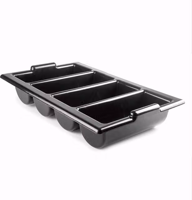 Cubertero de plástico Lacor color negro GN 1/1