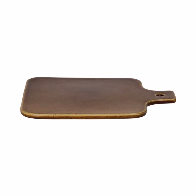 Plato llano de gres Pomax color marrón para adultos