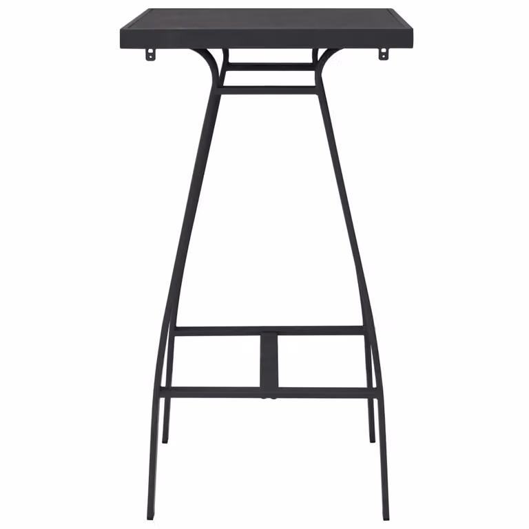 Mesa alta de jardín vidaXL con vidrio templado y estructura de acero, An/P/Al: 60 x 60 x 110 cm